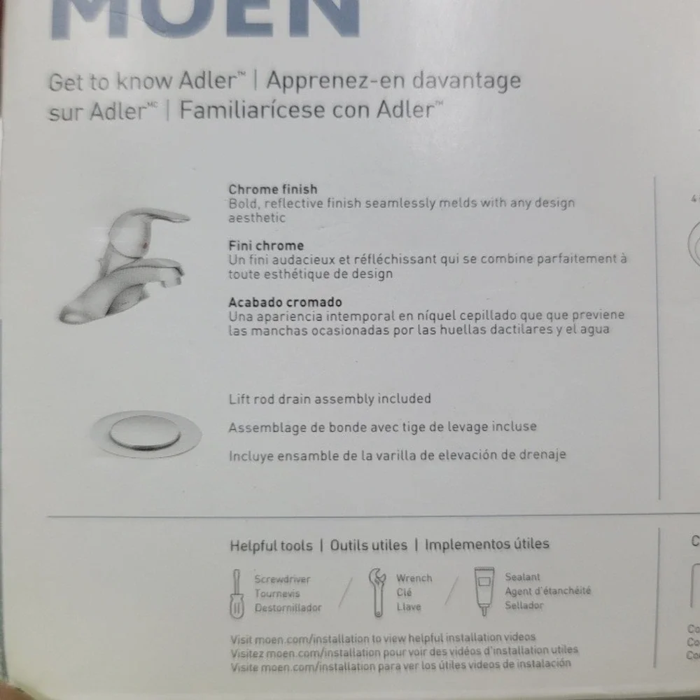 Moen Adler WS84503 Single Handle Bathroom Faucet Chrome with Drain Assembly